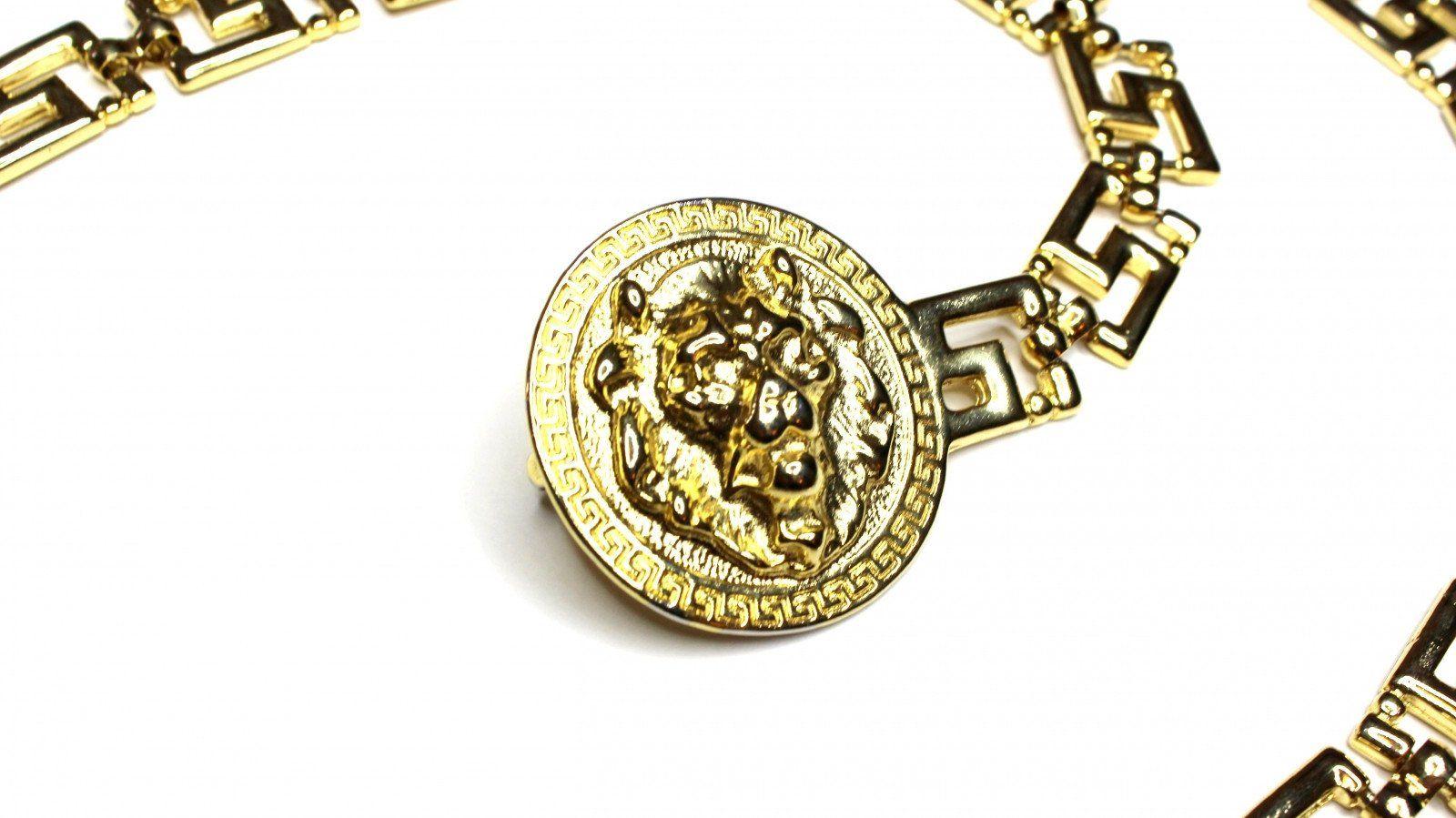Versace with Lion Logo - Vintage Gianni Versace Lion Head and Greek Key