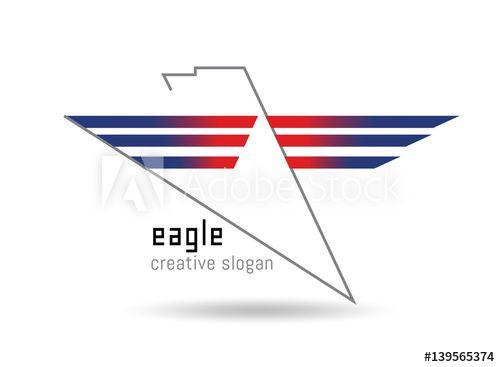 Three Parallel Lines Logo - Eagle logo. Stylized lines forming the outline of an eagle. three ...