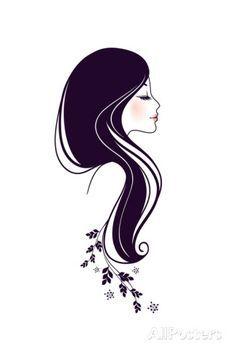 Pretty Face Logo - Face of beautiful woman vector icon portrait #girl #woman #face