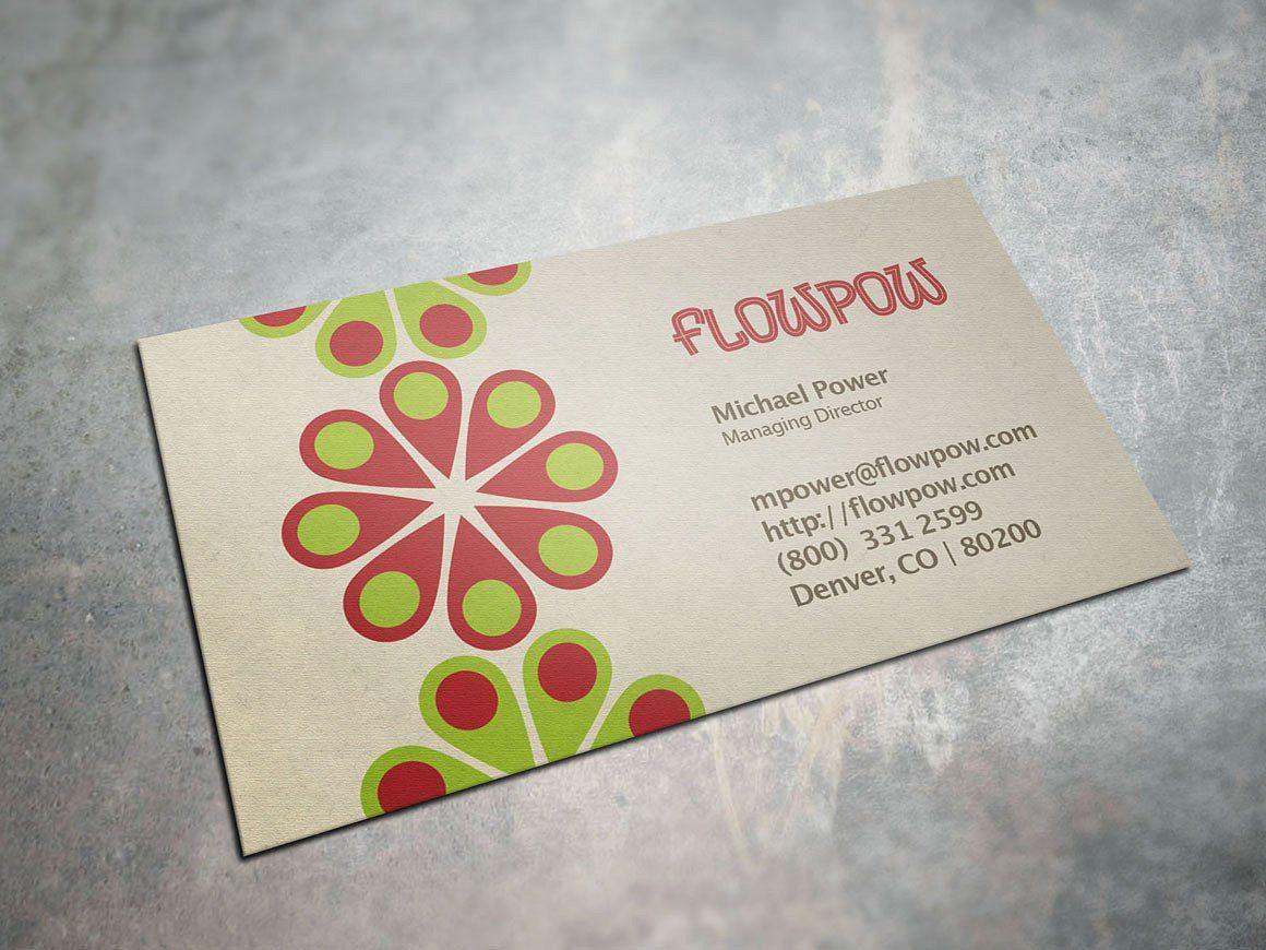 Flower Power Company Logo - Colorful Flower Power Business Card Business Card Templates