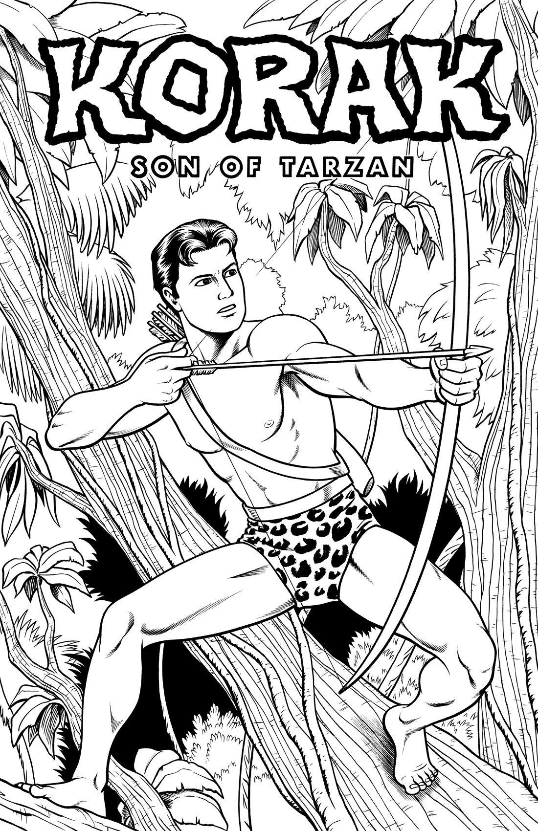 Tarzan Black and White Logo - Korak, Son of Tarzan logo pin-up, in Arthur Chertowsky's Artist ...