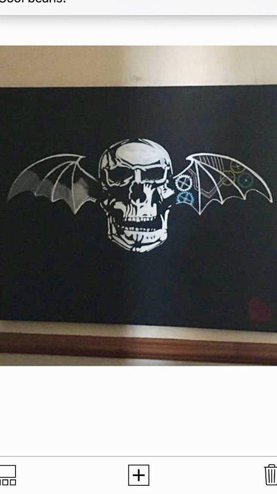 Batman Deathbat Logo - Avenged Sevenfold Death Bat mechanic hand-painted canvas | Etsy