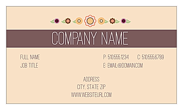 Flower Power Company Logo - Customizable Flower Power Business Card Template