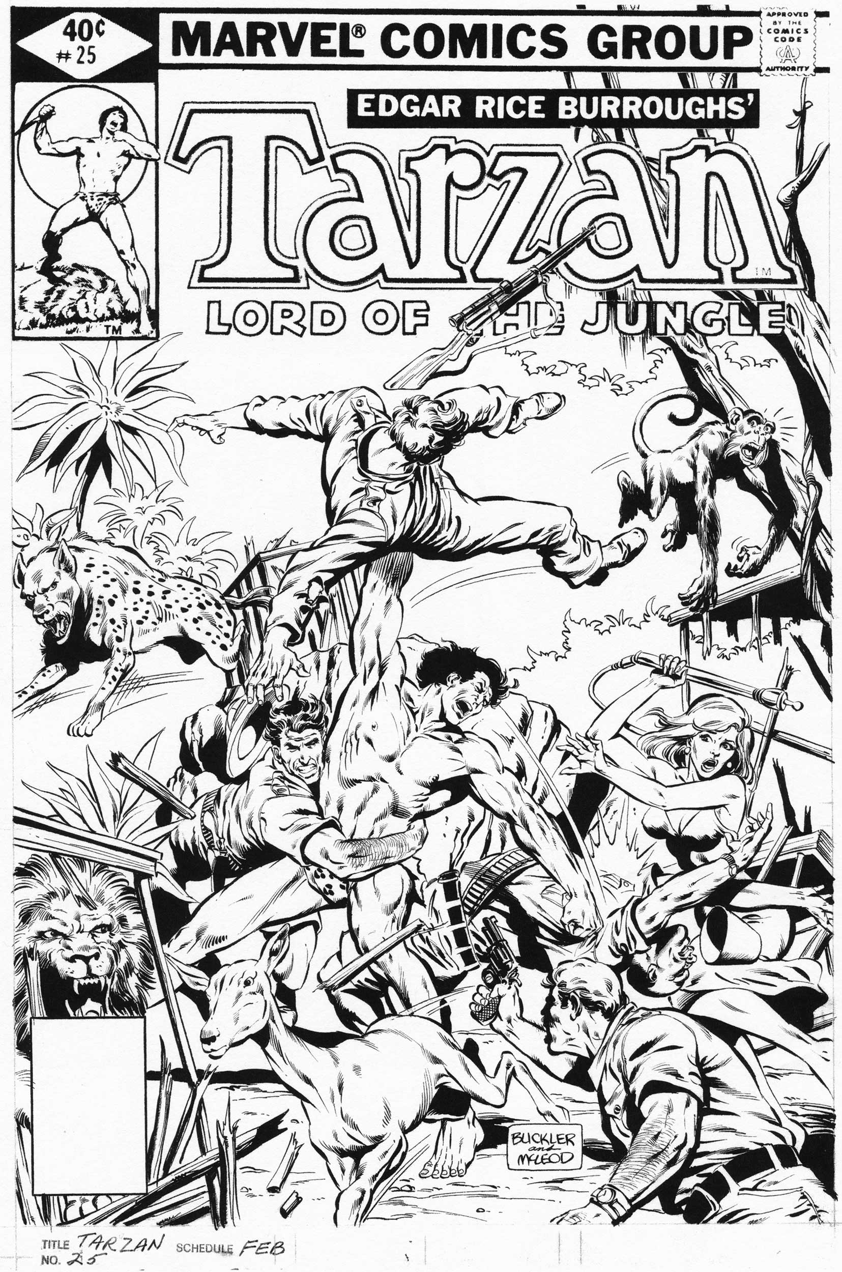 Tarzan Black and White Logo - RICH BUCKLER TARZAN #25 COVER