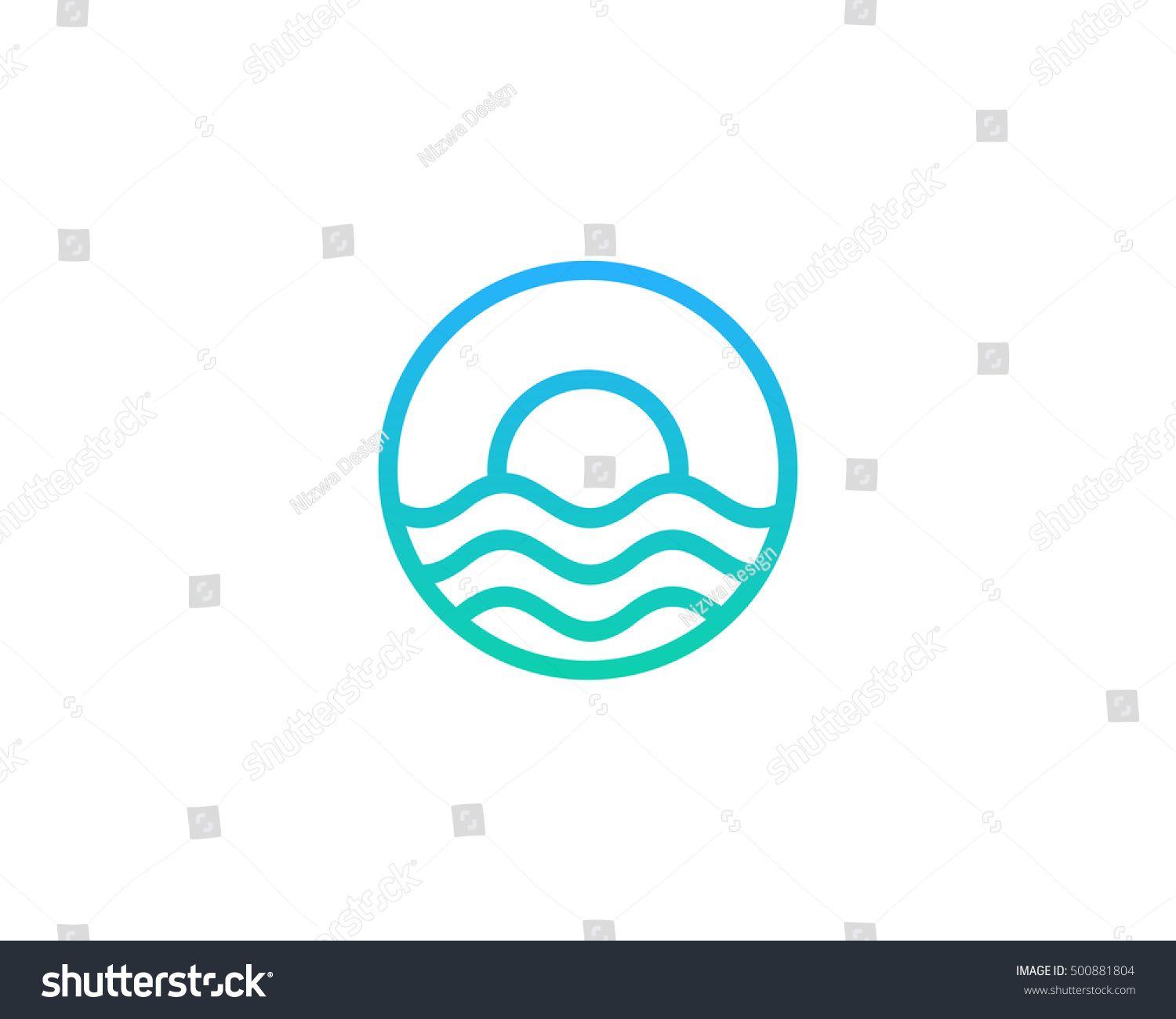 Sun and Wave Logo - Ocean Sun Wave Logo Design Template. Unique Logo And Icon. Logo
