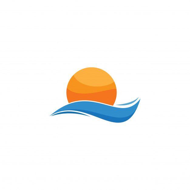 Sun and Wave Logo - Sun wave logo Vector | Premium Download