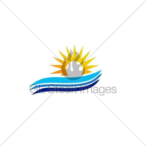 Sun and Wave Logo - Wave Sun Logo, Sunset And Sunrise Concept Symbol Icon Vec... · GL ...