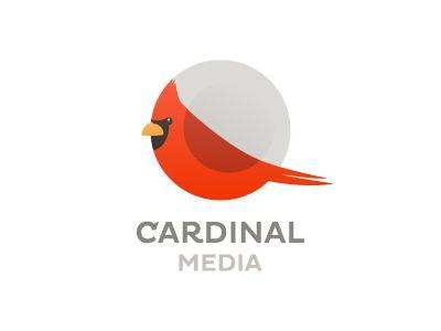 Scared Cardinal Bird Logo - Cardinal Media
