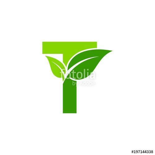 Green with the Letter T Logo - sophisticated luxury logos, concept logo leaf letter T, natural