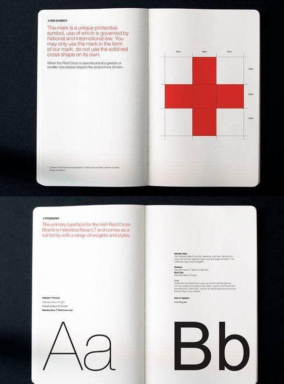 Square White with Red Cross Brand Logo - 50 meticulous style guides every startup should see before launching ...