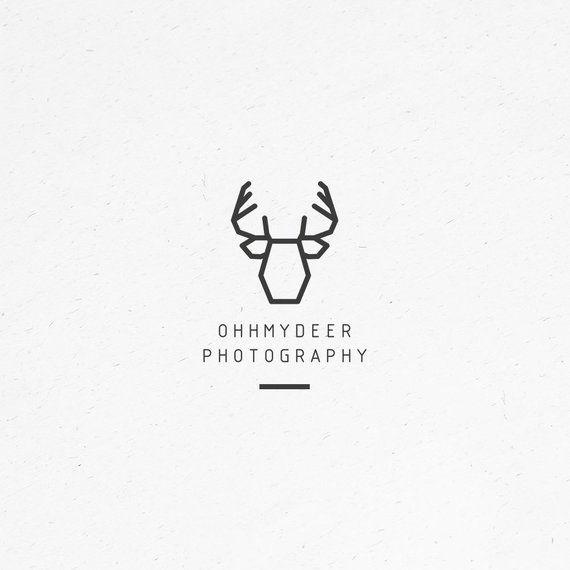 Moose Antler Logo - premade logo design - custom logo, antler logo, moose logo, deer logo, Etsy  shop, photography logo, hipster logo, geometric, animal, minimal