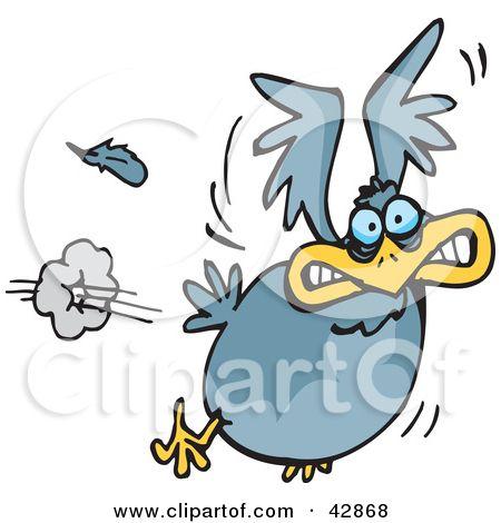 Scared Cardinal Bird Logo - Cartoon Scared Blue Bird Clipart