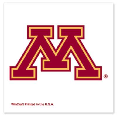 Minnesota M Logo - Minnesota Golden Gophers Temporary Tattoo - 4 Pack - M Logo