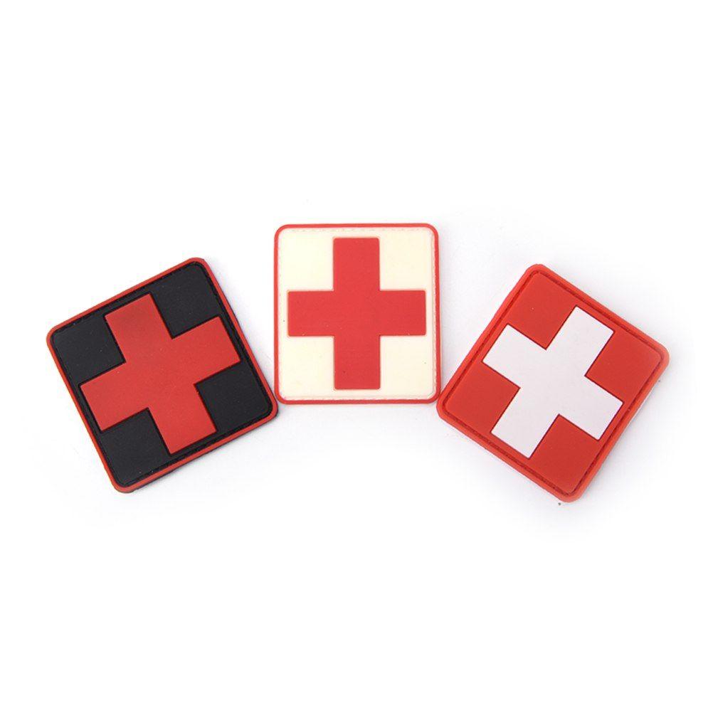 Square White with Red Cross Brand Logo - Detail Feedback Questions about Backpack 3D PVC Rubber Red Cross