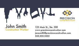 Custom Construction Logo - Construction Business Cards: Design Custom Business Cards for Free