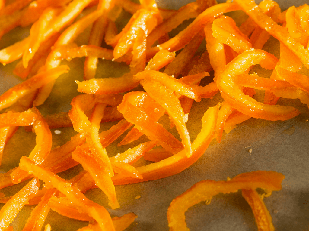 Orange Peel Food Logo - Candied Mandarin Orange Peel. Tru Value Foods