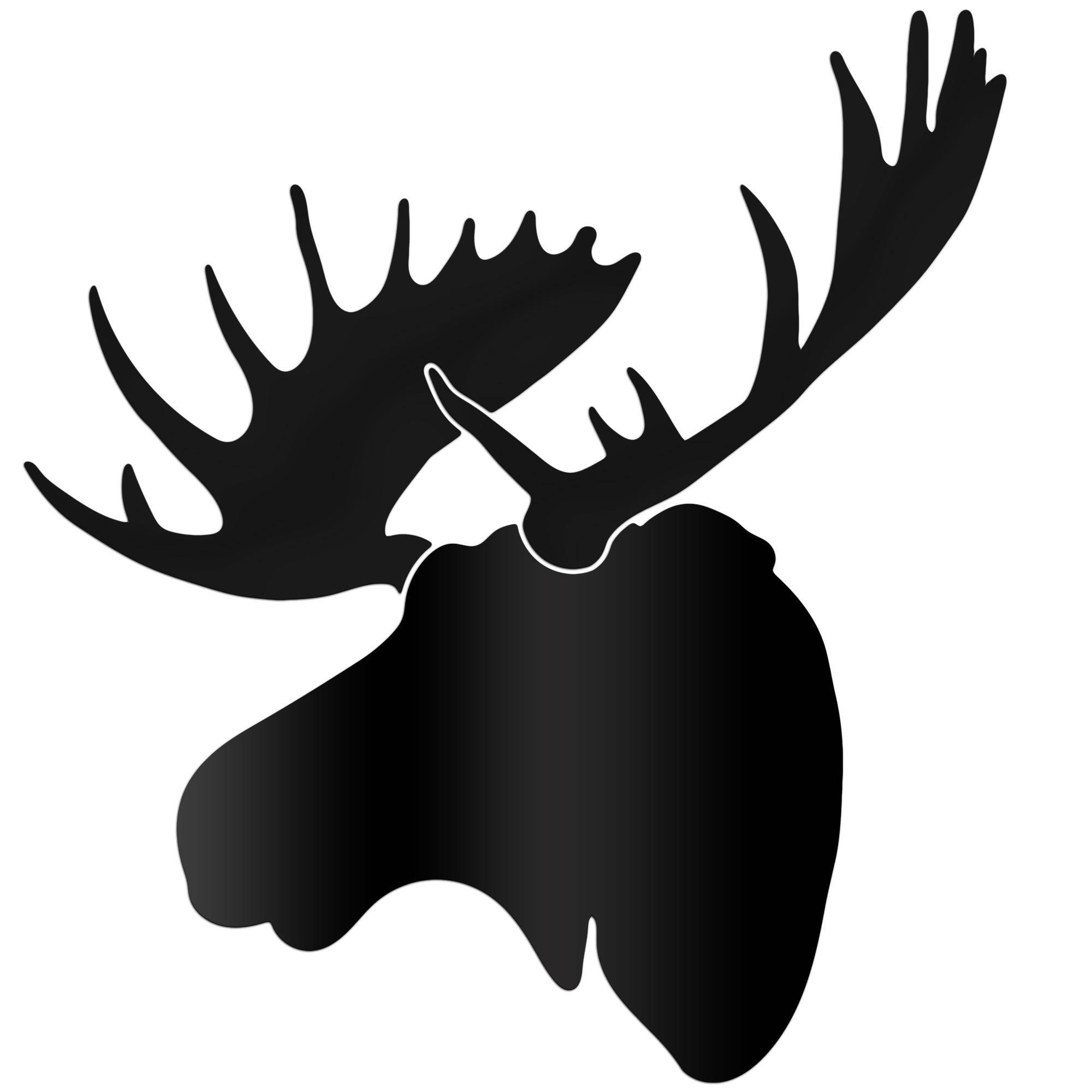 Moose Antler Logo - MIDNIGHT MOOSE | 36x36 in. Pure Black Decor