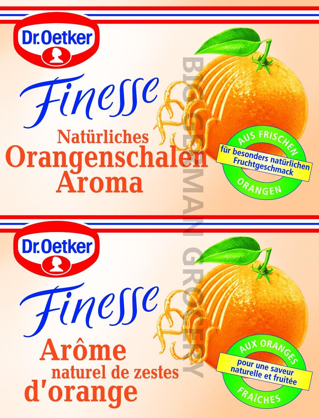 Orange Peel Food Logo - Dr. Oetker - FINESSE - natural orange peel flavor - BIG GERMAN GROCERY