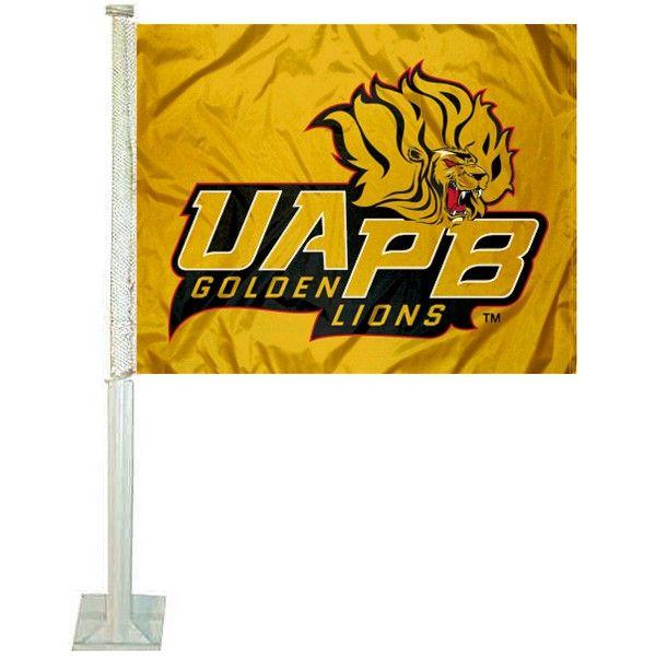 UAPB Golden Lions Logo - UAPB Golden Lions Logo Car Flag and Car Flags for UAPB Golden Lions