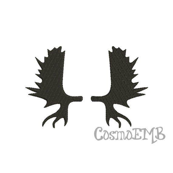 Moose Antler Logo - Size Moose antlers Silhouette Embroidery design Machine Embroidery INSTANT DOWNLOAD
