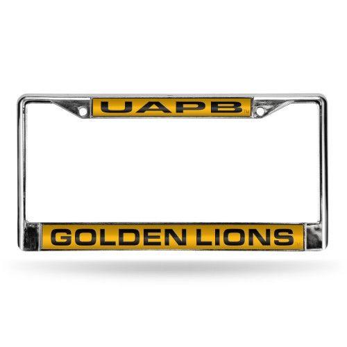 UAPB Golden Lions Logo - Personalized UAPB Golden Lions Laser Chrome License Plate Frame by ...
