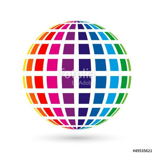 Colorful World Logo - Colorful world logo with vertical stripes