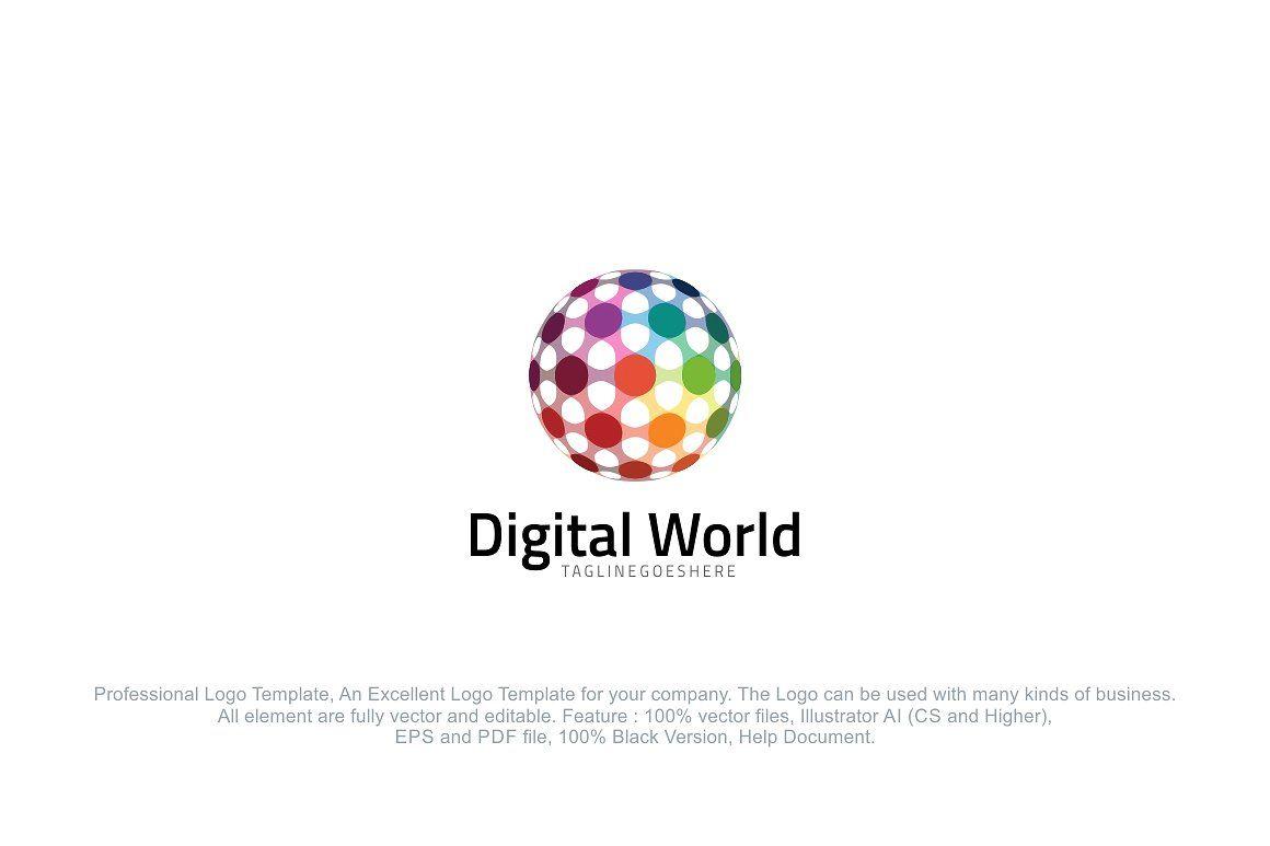 Colorful World Logo - Colorful Dot Globe Logo Template ~ Logo Templates ~ Creative Market