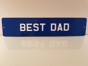 Best Blue and White Logo - JEP-BD - BEST DAD BESPOKE RETRO PLATE BLUE/WHITE | eBay