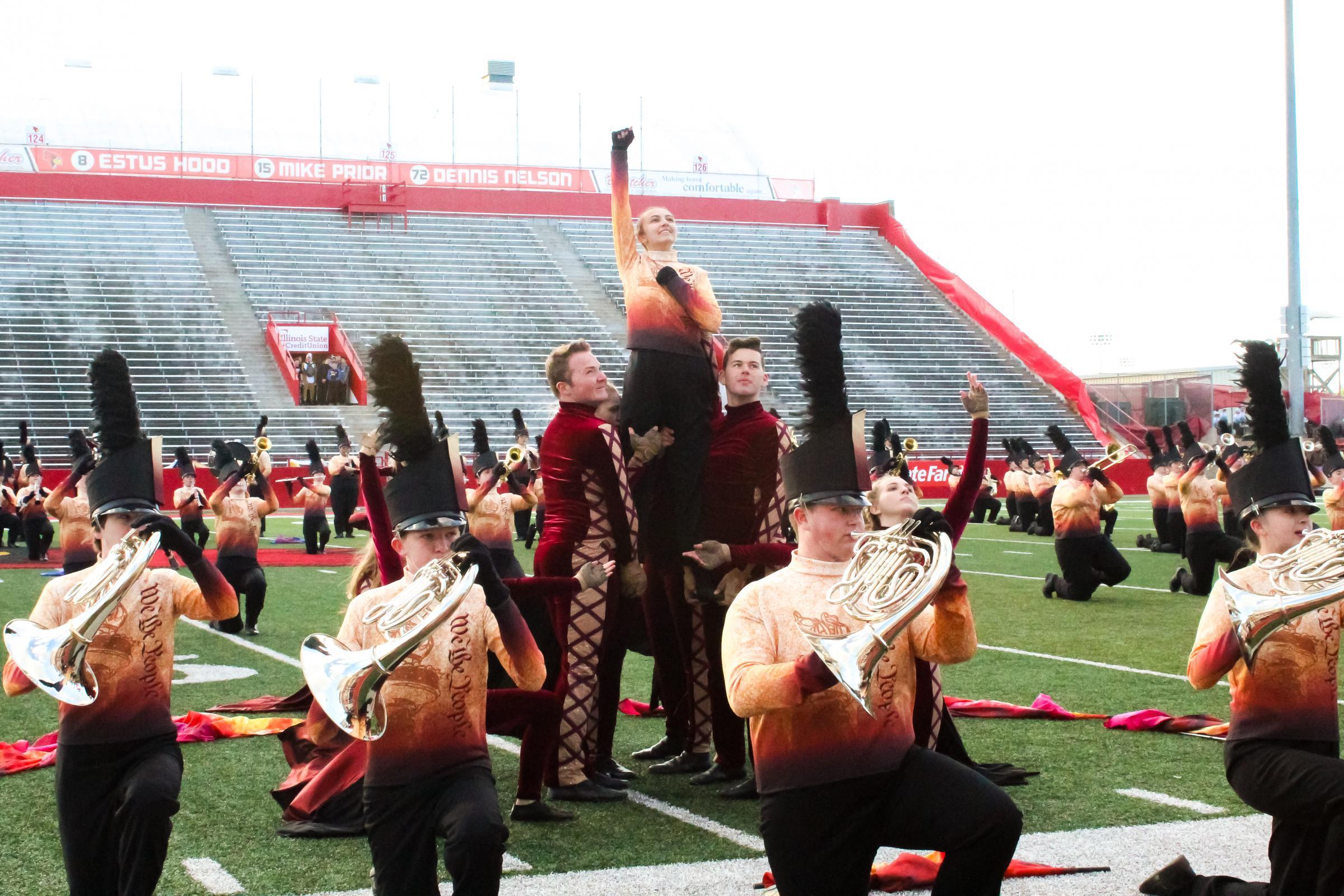 Illinois State University Drumline Logo - Photos: Marching Bands Compete At State Championships | WGLT