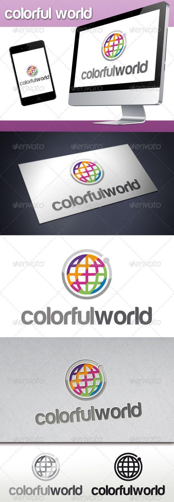 Colorful World Logo - Colorful World Logo #GraphicRiver - Three color version: color ...