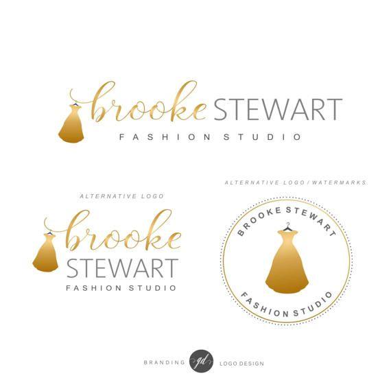 Gold Dress Logo - Gold dress logo design, Feminine logo, Fashion studio branding