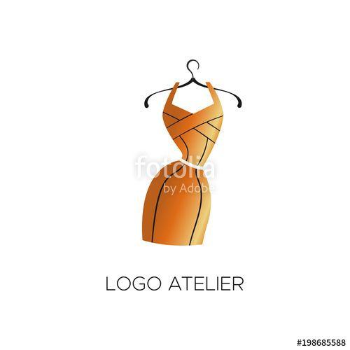 Gold Dress Logo - Logo for Atelier, women's clothing store. Vector template of the ...