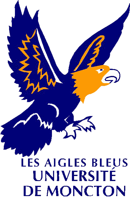 Gold and Blue Eagle Logo - Moncton Aigles Bleus Primary Logo University Sport AUS