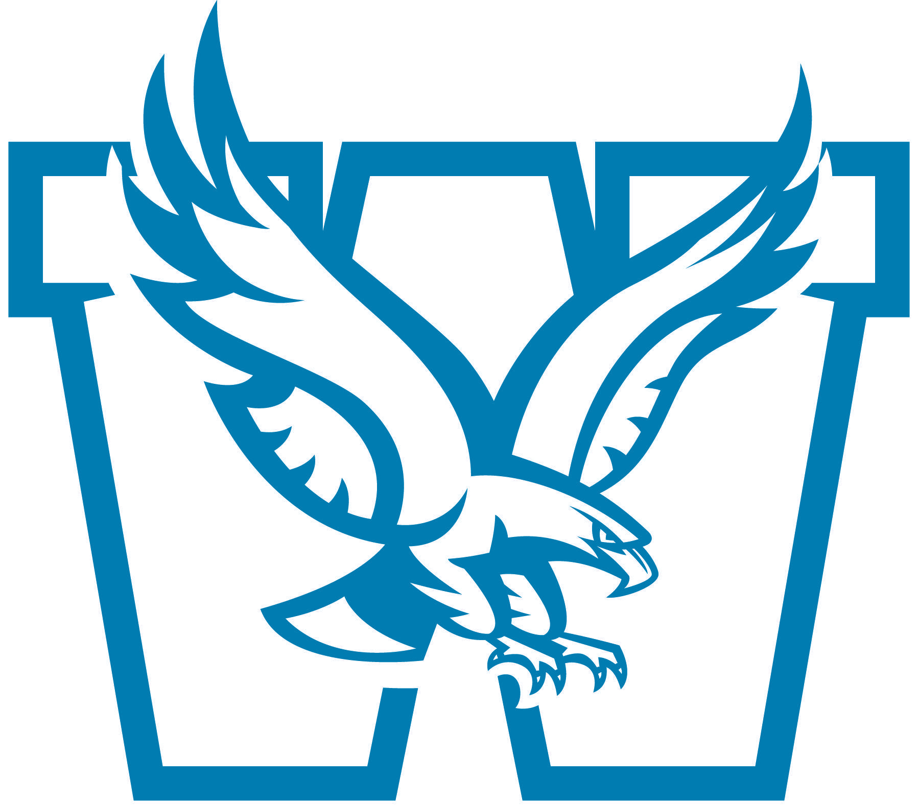 White and Blue Eagles Logo - Athletic Logos - About Us - Holy Family Catholic Schools