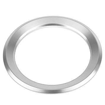 Circle in Silver with Blue Center Logo - MonkeyJack Steering Wheel Center Decor Logo Ring Cover