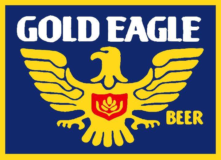 Gold and Blue Eagle Logo - Gold Eagle Beer