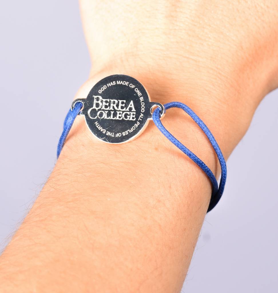 Circle in Silver with Blue Center Logo - Circle Logo Bracelet Accessories Berea College Visitor Center