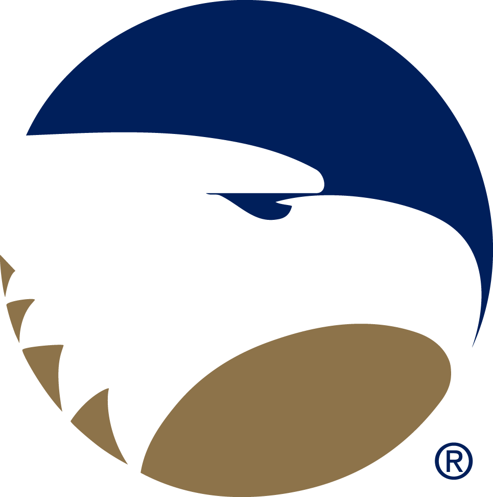Gold and Blue Eagle Logo - Georgia Southern Eagles Primary Logo (1982) - Eagle head in blue and ...