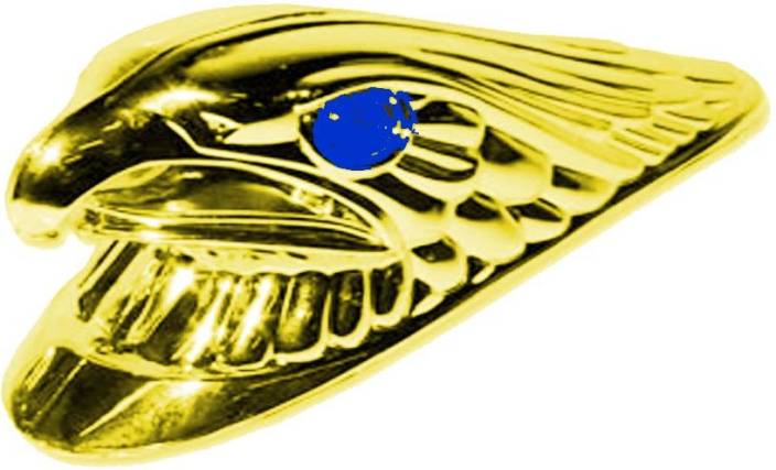 Gold and Blue Eagle Logo - Capeshoppers CR015037 Eagle Face Golden Logo Royal Enfield Emblem