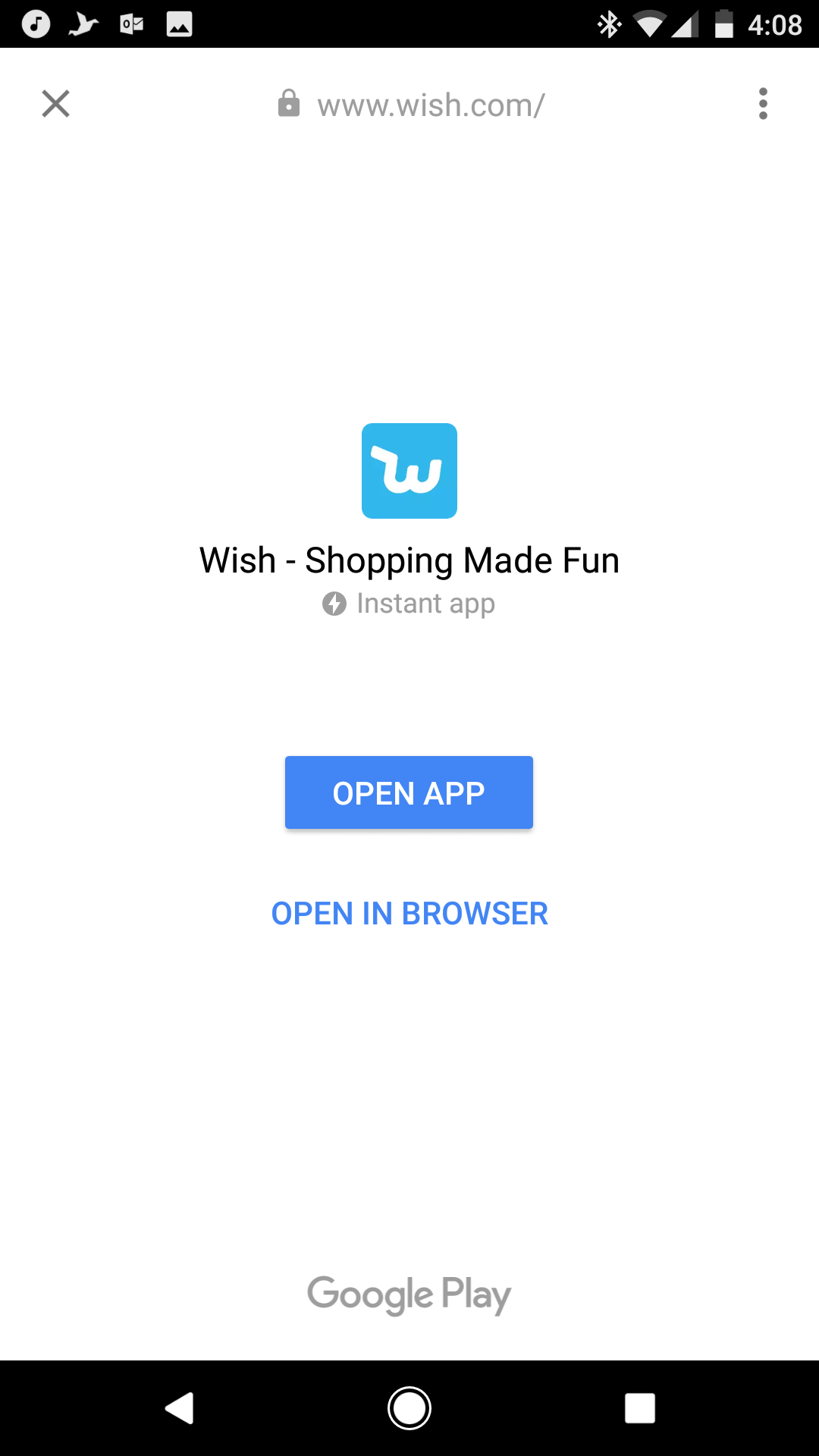 Wish App Logo - Google's Instant Apps rolling out to some and Wish is first out