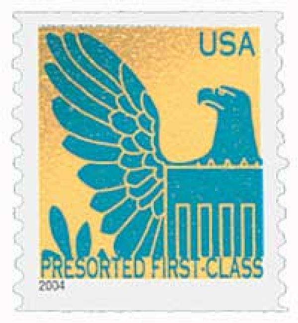 Gold and Blue Eagle Logo - 2004 25c Gold Backgrnd/Pruss. Blue Eagle for sale at Mystic Stamp ...