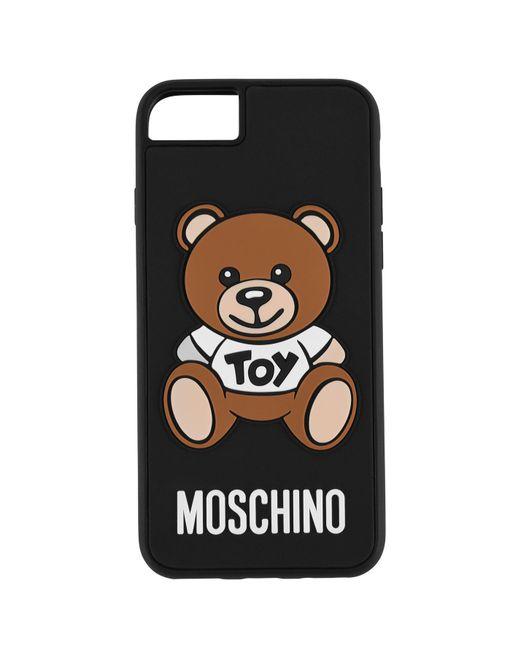 Brown Bear Logo - Moschino Black, Brown And White Toy Bear Logo iPhone 8 Plus Case