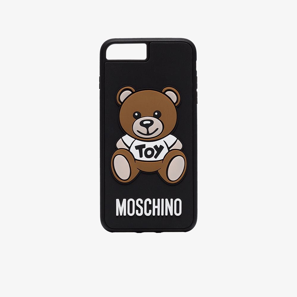 Brown Bear Logo - Moschino black, brown and white toy bear logo iPhone 8 Plus case