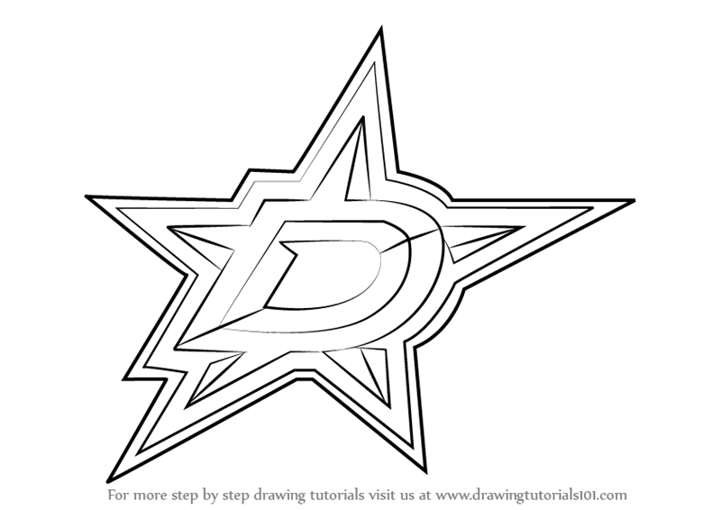 Dallas Stars Logo - Learn How to Draw Dallas Stars Logo (NHL) Step by Step : Drawing ...