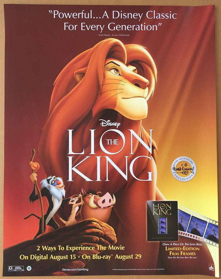 Disney's Lion King Movie Logo - THE LION KING DVD MOVIE POSTER 1 Sided ORIGINAL MINI 22x28 DISNEY | eBay