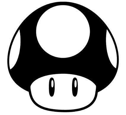 Black and White Mario Logo - Amazon.com: Mushroom - Super Mario Brothers Decal Sticker - Size:5.0 ...