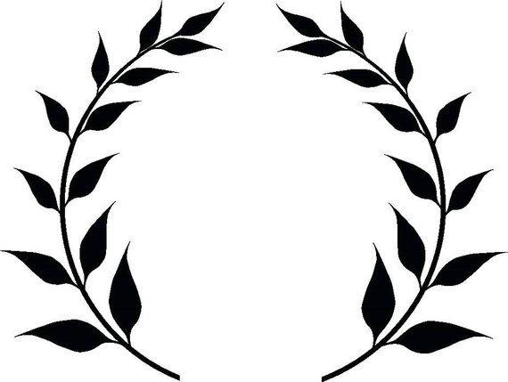 Black Leaf Logo - Wreath 1 Olive Branch Leaves Logo Design Element Emblem Label