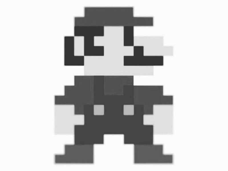 Black and White Mario Logo - Black White Super Mario Pixel Art Icon Design - AlfredoCreates - UI ...