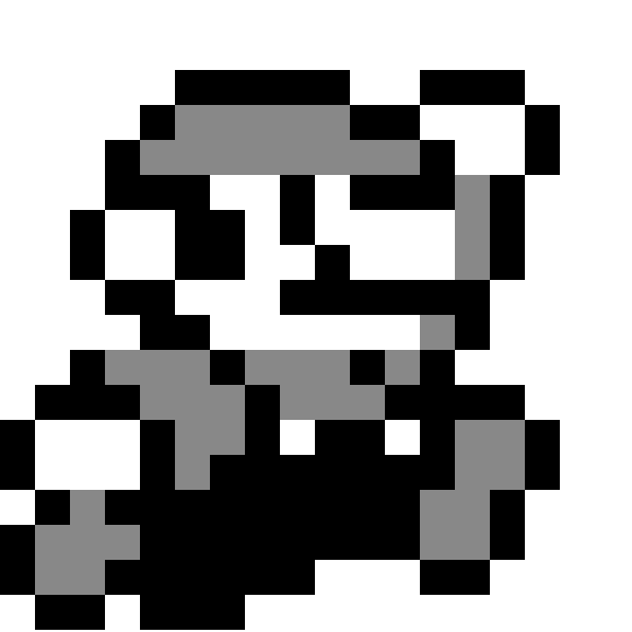 Black and White Mario Logo - sprite Black and white Mario by EpochFlipnote on DeviantArt