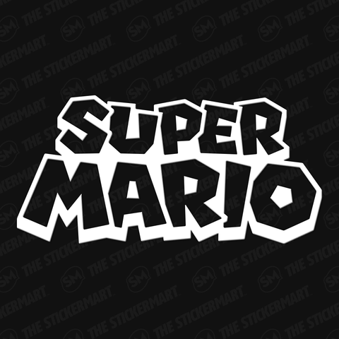 Black and White Mario Logo - Super Mario Logo Vinyl Decal – The Stickermart